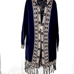 "HP" Lucky Brand Women'Sleeved Midi Boho Garment Cardigan Coat Style Top